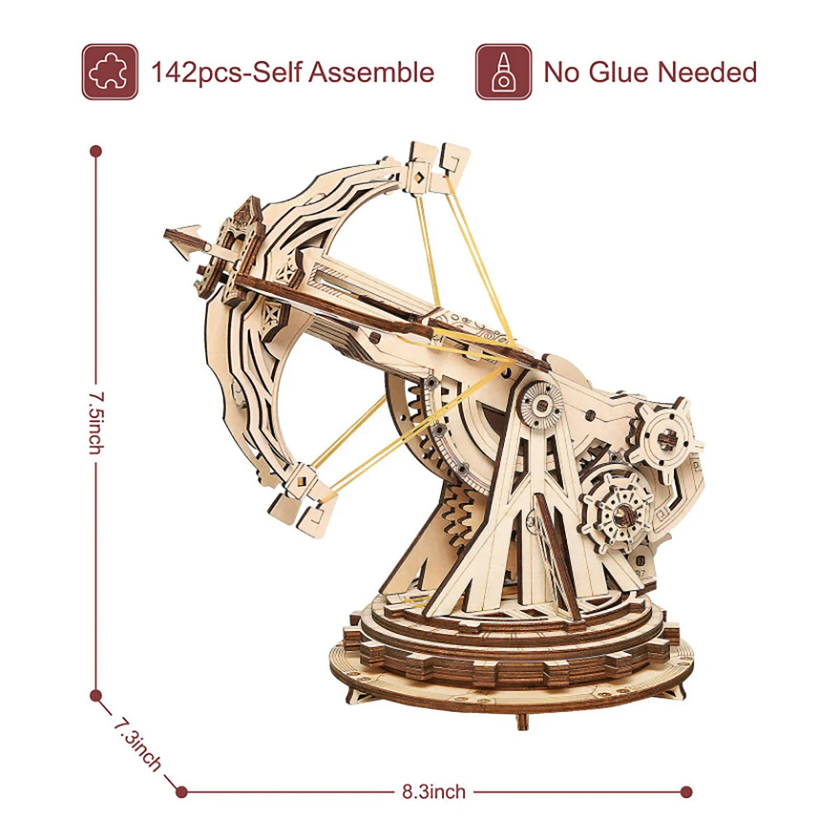 Siege Onager 3D Car Wooden Puzzle Scale Model,Diy Model Kit, Handcraft Gift,Home Decoration,Mechanical Model Kit, Building Toy