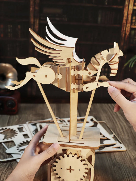 3D Wooden Puzzle Pegasus Diy Handmade Crafts Assembly Model Kits Creative Decoration Birthday and Christmas Gifts