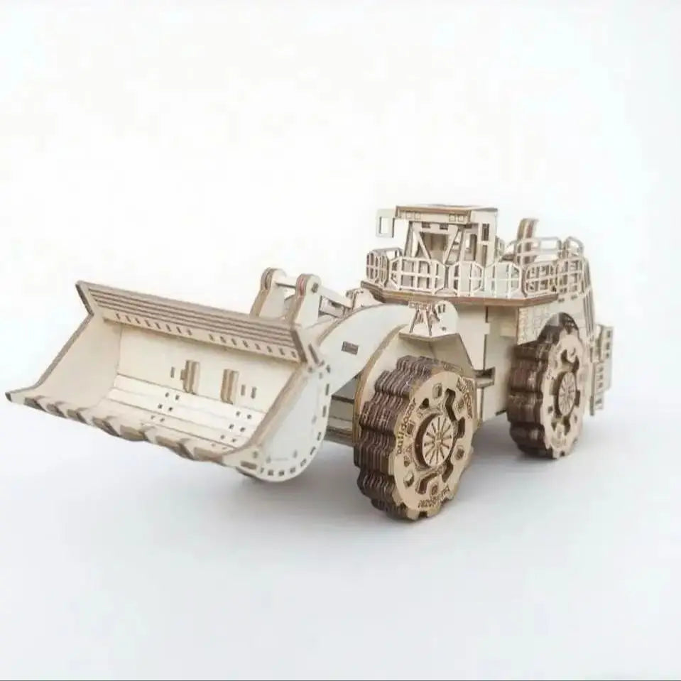 3D Puzzle Diy Wooden Toy Bulldozer Assembly Model Adult Birthday Halloween Christmas Gift