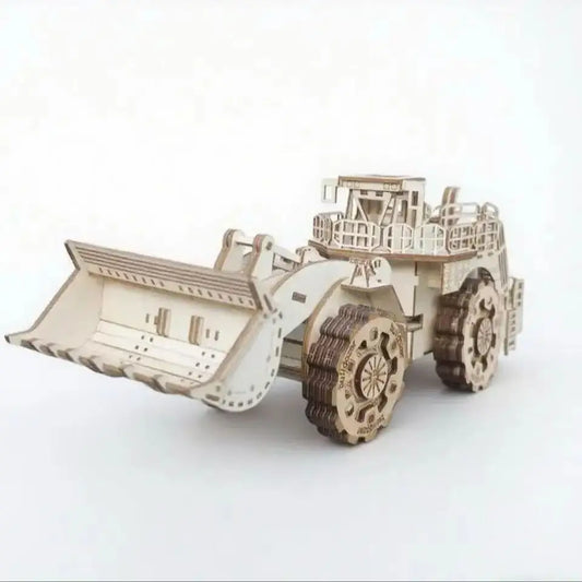 3D Puzzle Diy Wooden Toy Bulldozer Assembly Model Adult Birthday Halloween Christmas Gift