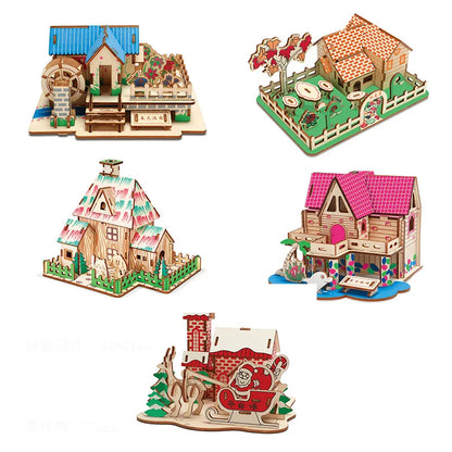 3D Hot Air Balloon Wooden Puzzle New Wooden 3D Stereoscopic Panel Insect Series Large 2-Piece Handmade Model Gift Enlightenment