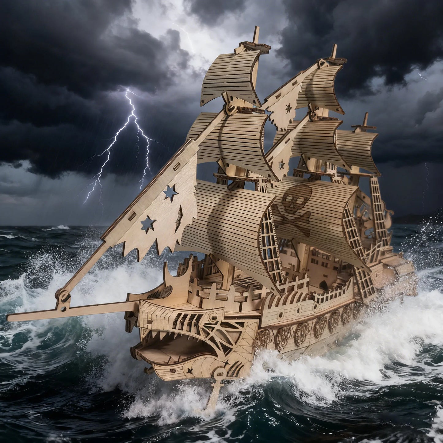Dutchman Ship 3D Wooden Puzzle Model the Perfect Festive Gift for Halloween, Christmas, Valentine'S Day and Birthdays